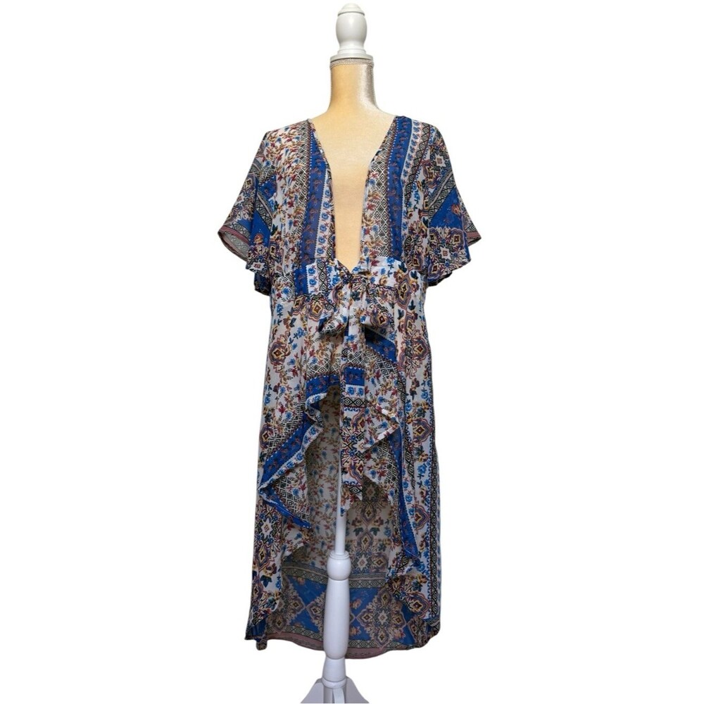 Live 4 Truth Bohemian Tie Front Elastic Back Kimono Bohemian Hippie Festival 1X